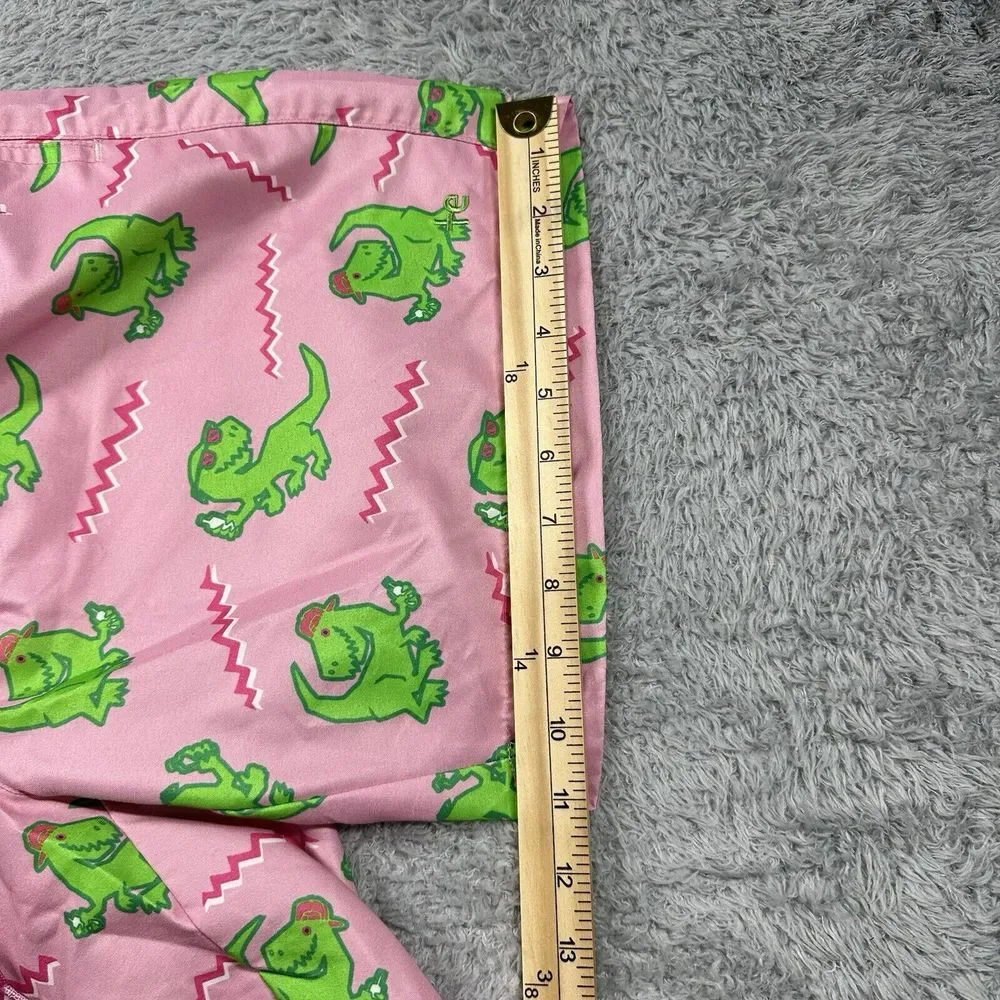 Tipsy Elves Swim Trunks Mens Medium Pink Dino Disco Dinosaur All Over‎ Print